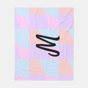 simple minimal monogram logo personalised baking fleece blanket