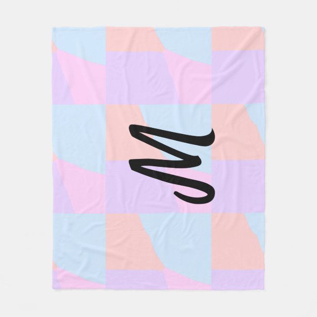 simple minimal monogram logo personalised baking   fleece blanket (Front)