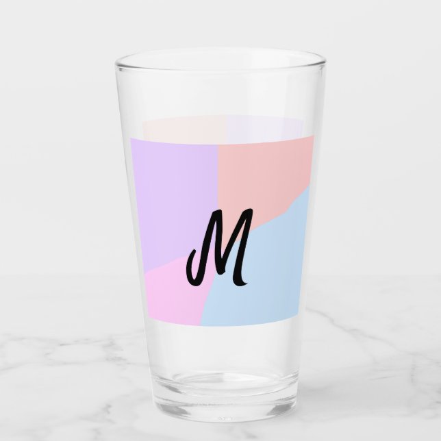 simple minimal monogram logo personalised baking   glass (Front)