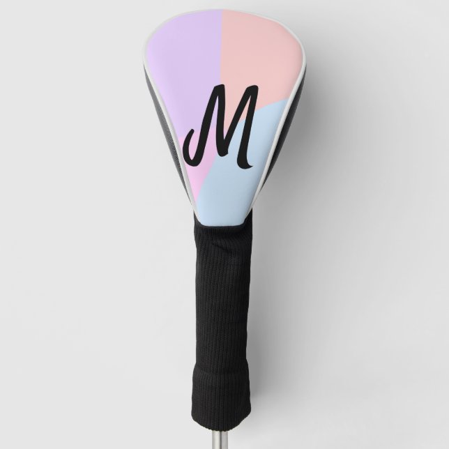 simple minimal monogram logo personalised baking   golf head cover (Front)