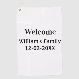 simple minimal monogram logo personalised baking golf towel