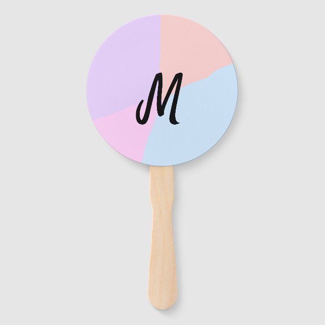 simple minimal monogram logo personalised baking   hand fan (Front)