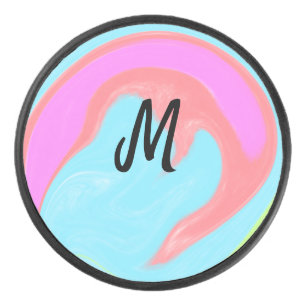 simple minimal monogram logo personalised baking hockey puck