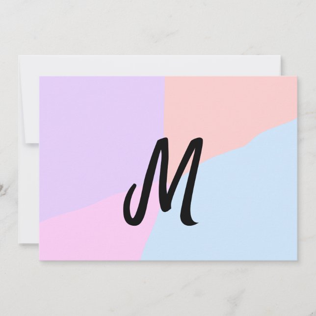simple minimal monogram logo personalised baking   invitation (Front)