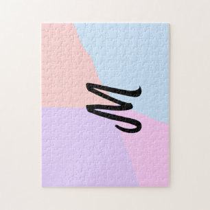 simple minimal monogram logo personalised baking   jigsaw puzzle