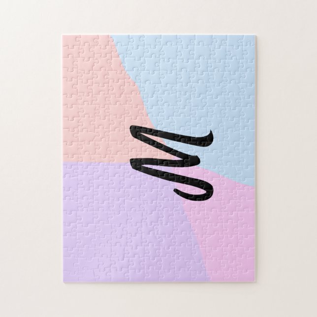 simple minimal monogram logo personalised baking   jigsaw puzzle (Vertical)