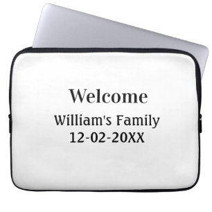 simple minimal monogram logo personalised baking laptop sleeve