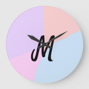 simple minimal monogram logo personalised baking   large clock
