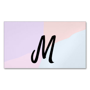 simple minimal monogram logo personalised baking Magnetic business card
