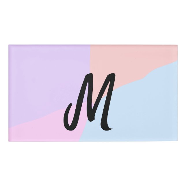 simple minimal monogram logo personalised baking   name tag (Front)
