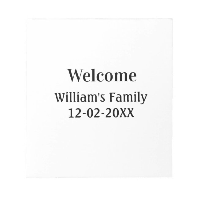 simple minimal monogram logo personalised baking   notepad (Front)