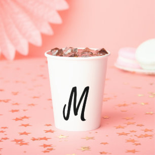 simple minimal monogram logo personalised baking   paper cups