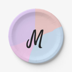 simple minimal monogram logo personalised baking paper plate
