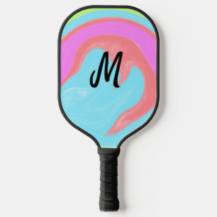 simple minimal monogram logo personalised baking pickleball paddle