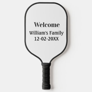simple minimal monogram logo personalised baking pickleball paddle