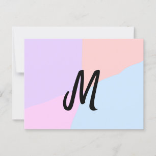 simple minimal monogram logo personalised baking   postcard
