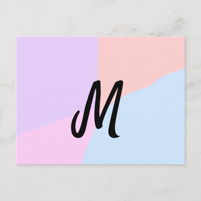 simple minimal monogram logo personalised baking   postcard (Front)