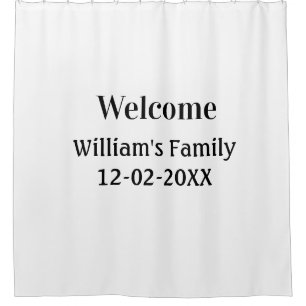 simple minimal monogram logo personalised baking shower curtain