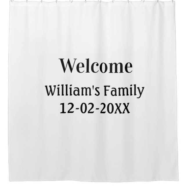 simple minimal monogram logo personalised baking   shower curtain (Front)