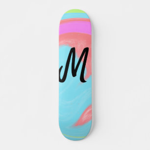 simple minimal monogram logo personalised baking   skateboard