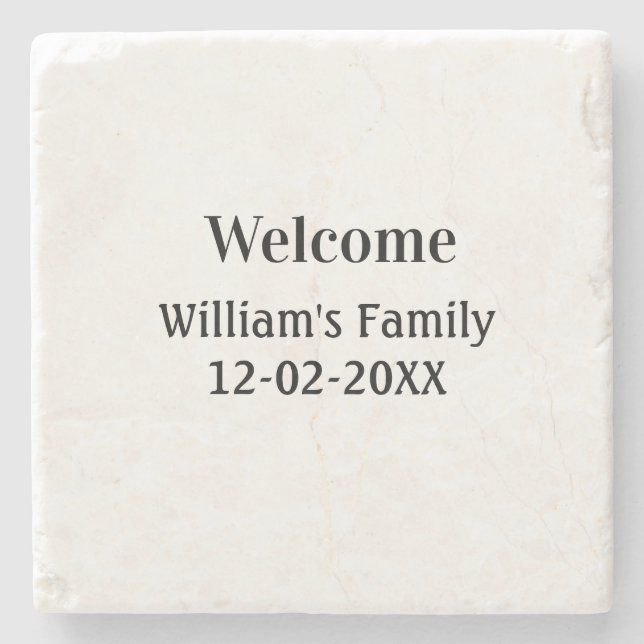 simple minimal monogram logo personalised baking   stone coaster (Front)