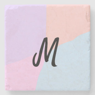 simple minimal monogram logo personalised baking   stone coaster
