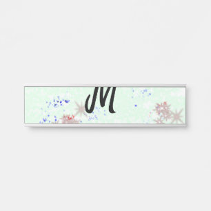 simple minimal monogram logo personalised baking t door sign