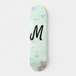 simple minimal monogram logo personalised baking t skateboard