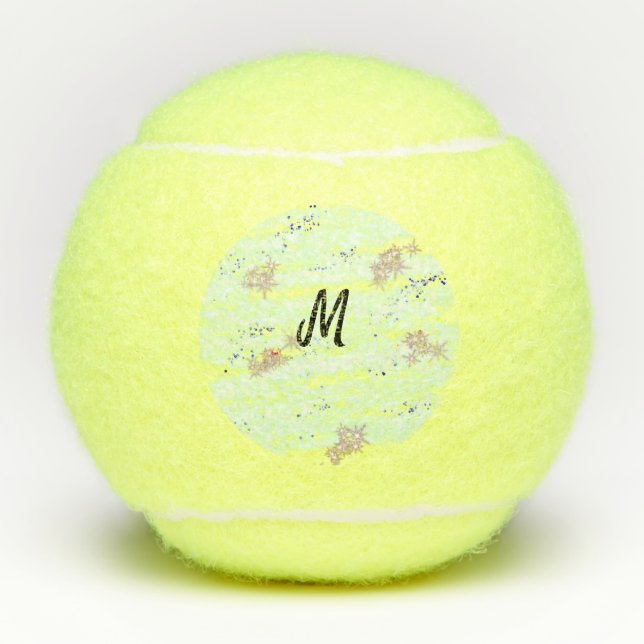 simple minimal monogram logo personalised baking t tennis balls (Front)