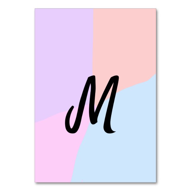 simple minimal monogram logo personalised baking   table number (Front)
