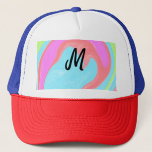simple minimal monogram logo personalised baking trucker hat