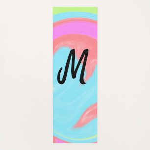 simple minimal monogram logo personalised baking yoga mat