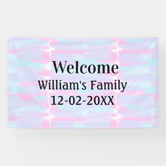 simple minimal monogram logo personalised welcome banner (Horizontal)