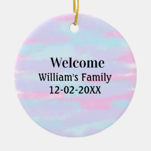 simple minimal monogram logo personalised welcome ceramic ornament