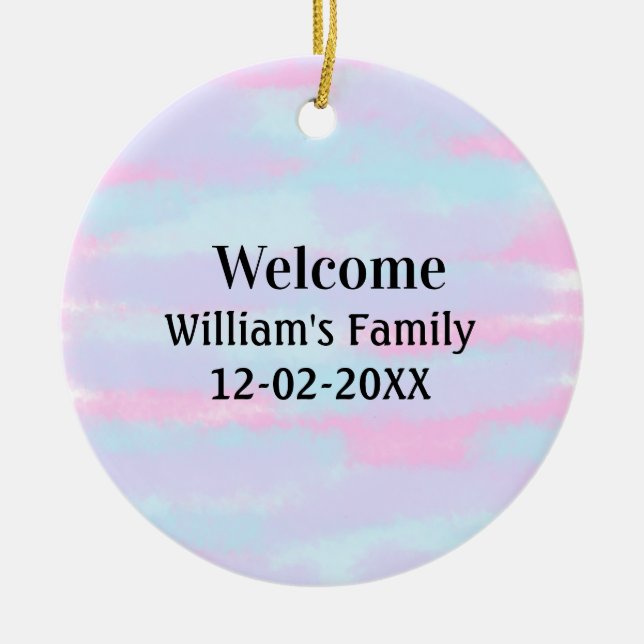 simple minimal monogram logo personalised welcome ceramic ornament (Front)