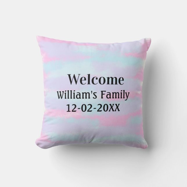 simple minimal monogram logo personalised welcome cushion (Front)