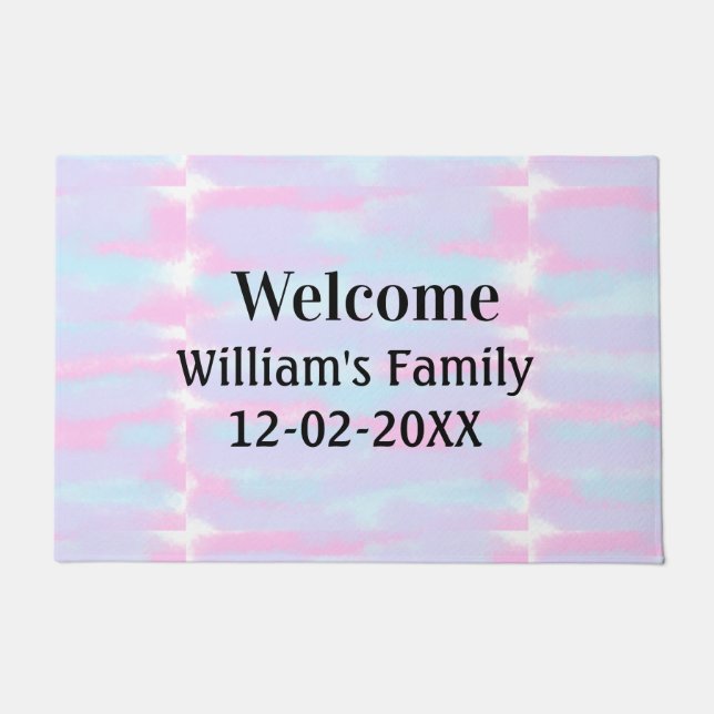 simple minimal monogram logo personalised welcome doormat (Front)
