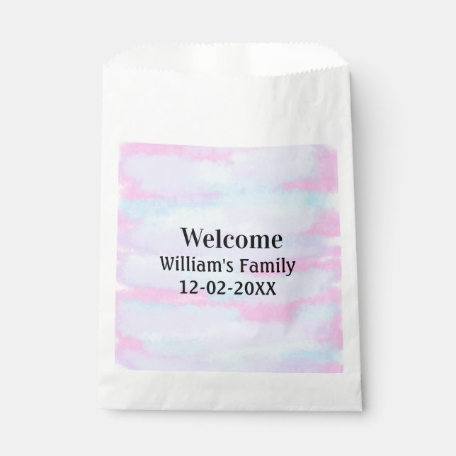 simple minimal monogram logo personalised welcome favour bag (Front)