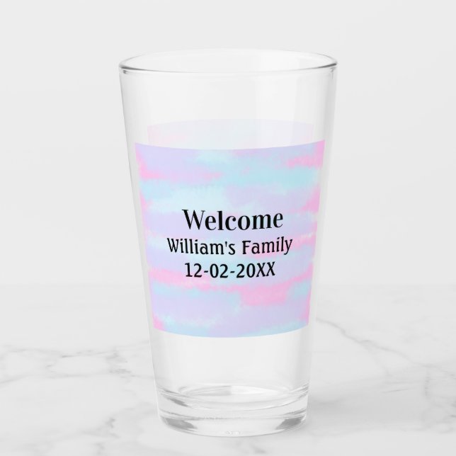 simple minimal monogram logo personalised welcome glass (Front)
