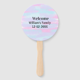 simple minimal monogram logo personalised welcome hand fan