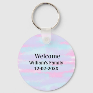 simple minimal monogram logo personalised welcome key ring