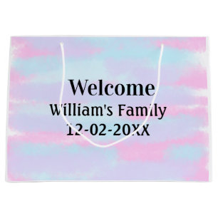 simple minimal monogram logo personalised welcome large gift bag