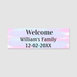 simple minimal monogram logo personalised welcome name tag