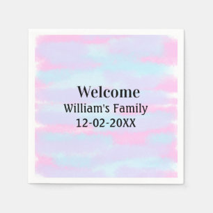 simple minimal monogram logo personalised welcome napkin