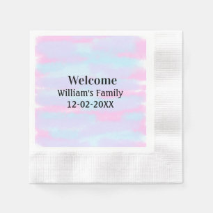 simple minimal monogram logo personalised welcome napkin