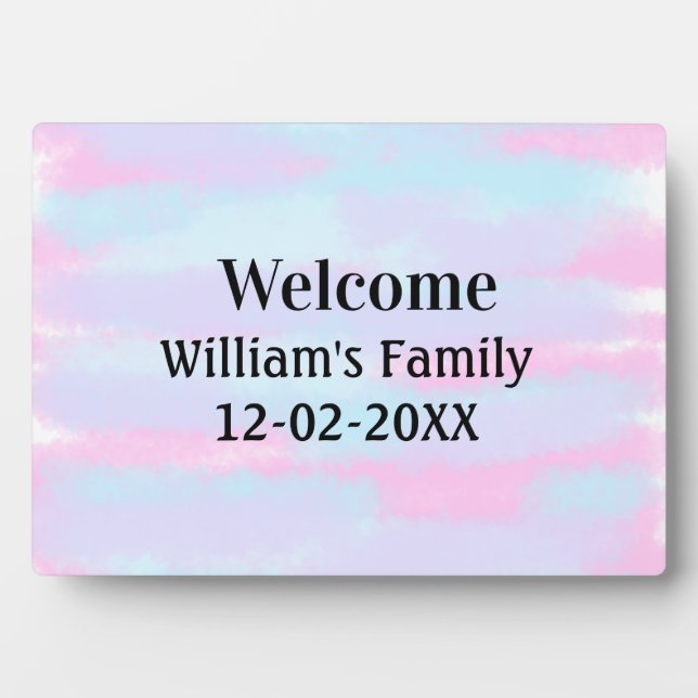 simple minimal monogram logo personalised welcome plaque (Front)