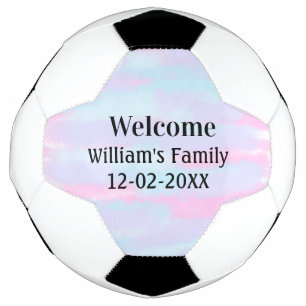 simple minimal monogram logo personalised welcome soccer ball