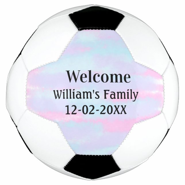 simple minimal monogram logo personalised welcome soccer ball (Front)