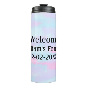 simple minimal monogram logo personalised welcome thermal tumbler