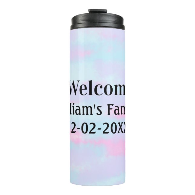 simple minimal monogram logo personalised welcome thermal tumbler (Front)